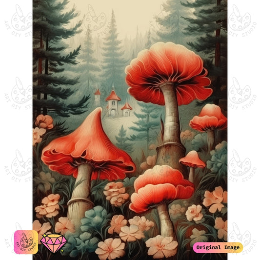 Artdiystudio Crimson Forest Enchantment Diy Diamond Painting Kit A Fairy Tale Adventure In Art 6