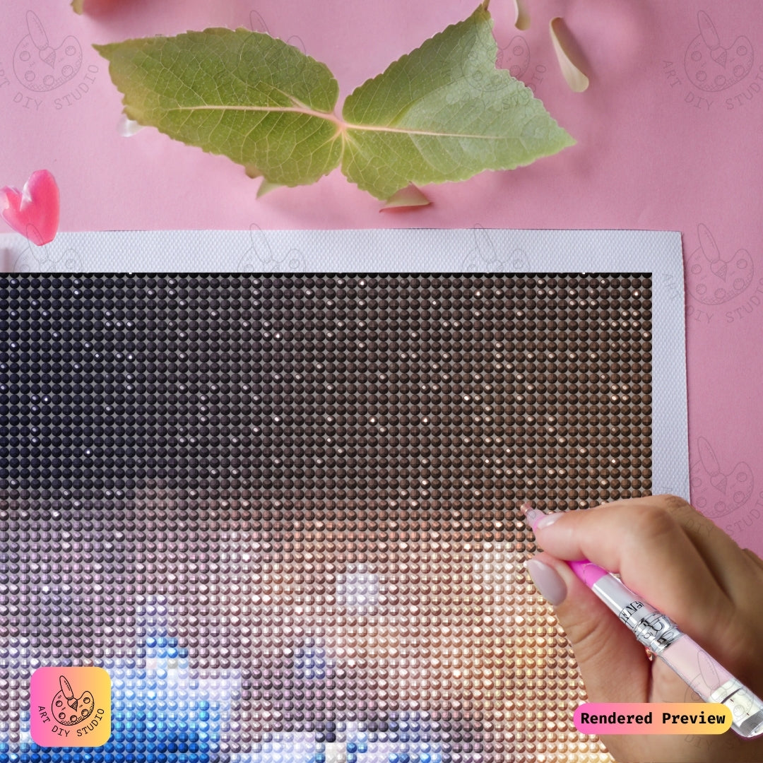 Artdiystudio Crystalline Blue Bloom Diy Diamond Painting Kit A Captivating Floral Masterpiece 4