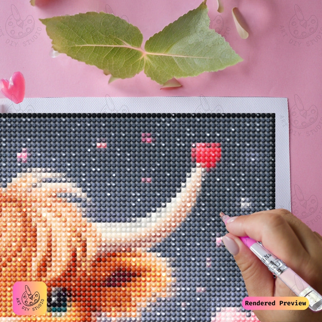 Artdiystudio Cuppa Moo Love Diy Diamond Painting Kit A Heartfelt Expression Of Adorable Charm 4