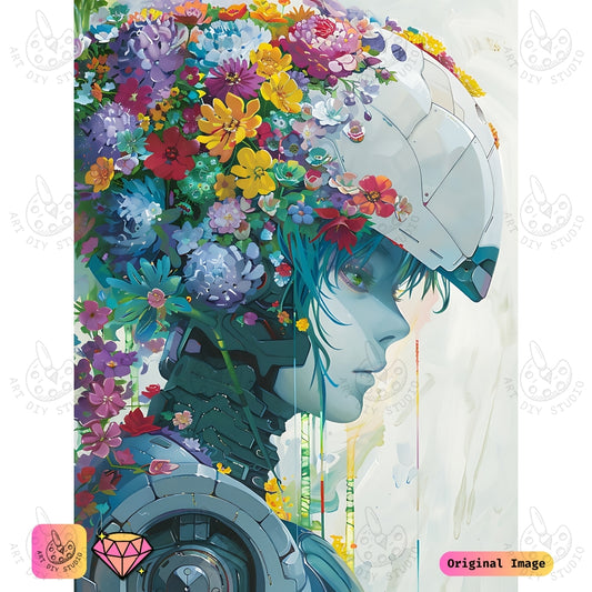 Artdiystudio Cyber Bloom Harmony Diy Diamond Painting Kit A Futuristic Floral Masterpiece
