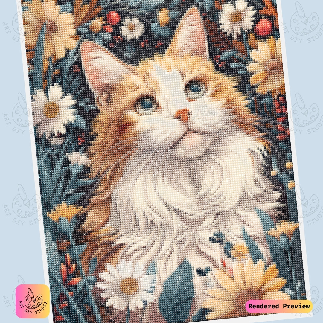 Artdiystudio Daisy Feline Serenity Diy Diamond Painting Kit A Gentle Artistic Masterpiece 6