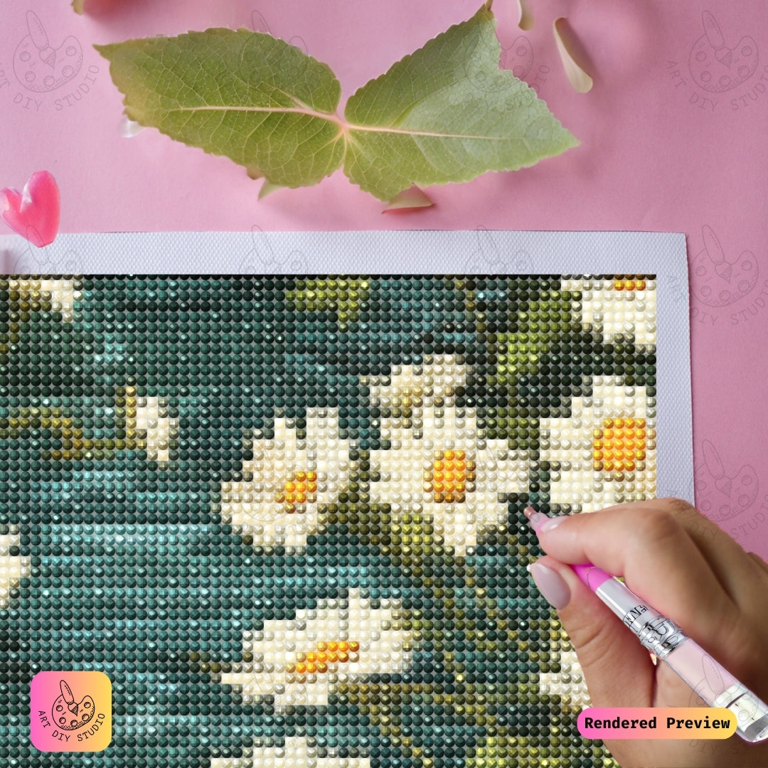 Artdiystudio Daisy Stream Harmony Diy Diamond Painting Kit A Rustic Floral Masterpiece 4