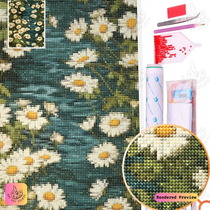 Artdiystudio Daisy Stream Harmony Diy Diamond Painting Kit A Rustic Floral Masterpiece 5