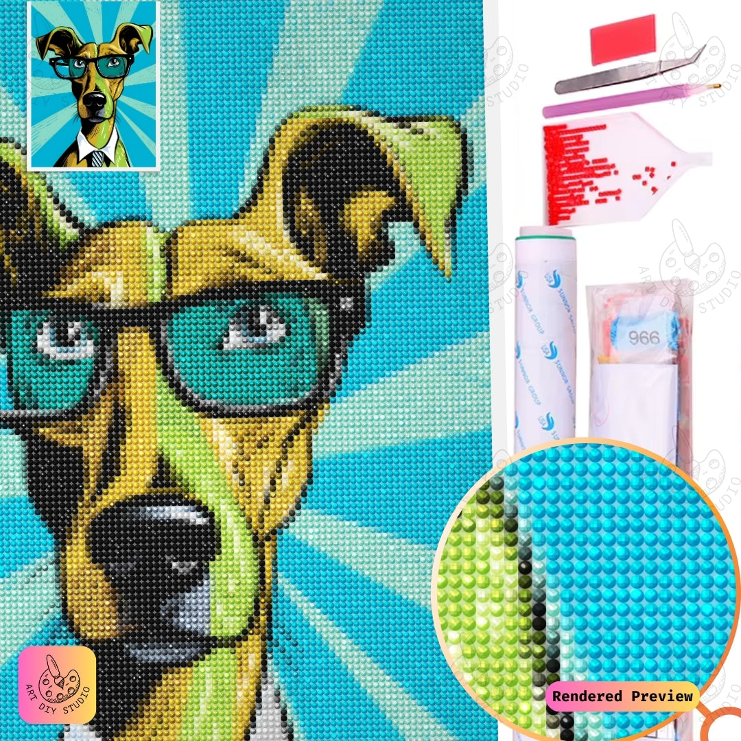Artdiystudio Dapper Dog Diy Diamond Painting Kit A Stylish Craft For Dog Lovers 2