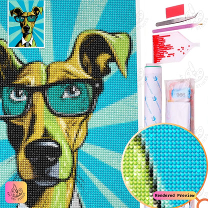Artdiystudio Dapper Dog Diy Diamond Painting Kit A Stylish Craft For Dog Lovers 2