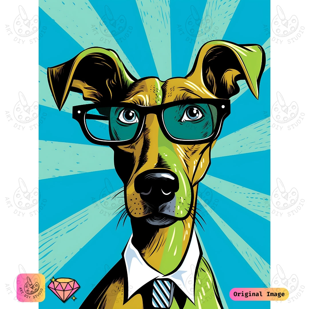 Artdiystudio Dapper Dog Diy Diamond Painting Kit A Stylish Craft For Dog Lovers 6