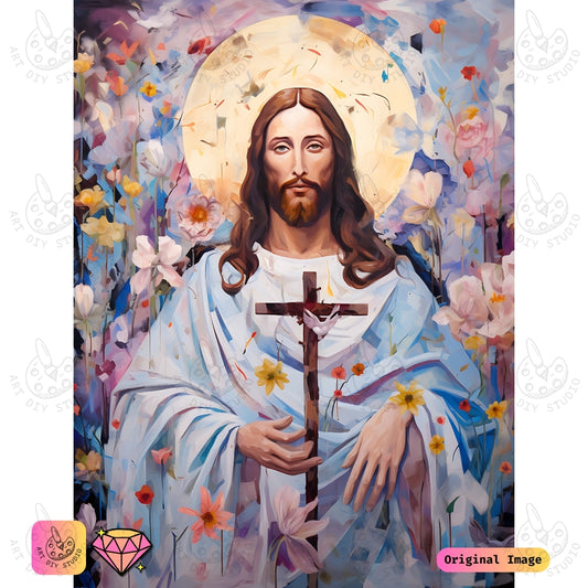 Artdiystudio Divine Blossom Grace Diy Diamond Painting Kit Celebrate Sacred Purity