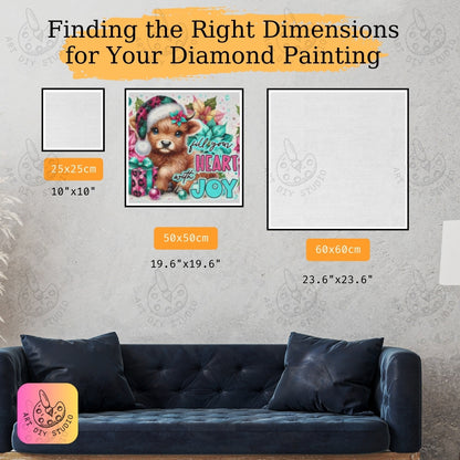 DIY Baby Cow Christmas Diamond Painting Kit Product Image Artdiystudio.com