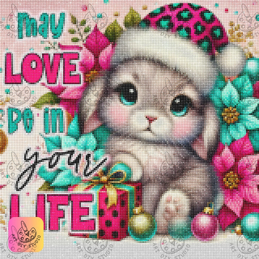 DIY Bunny Christmas Diamond Painting Kit Product Image Artdiystudio.com