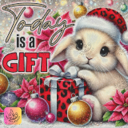 DIY Bunny Christmas Diamond Painting Kit Product Image Artdiystudio.com