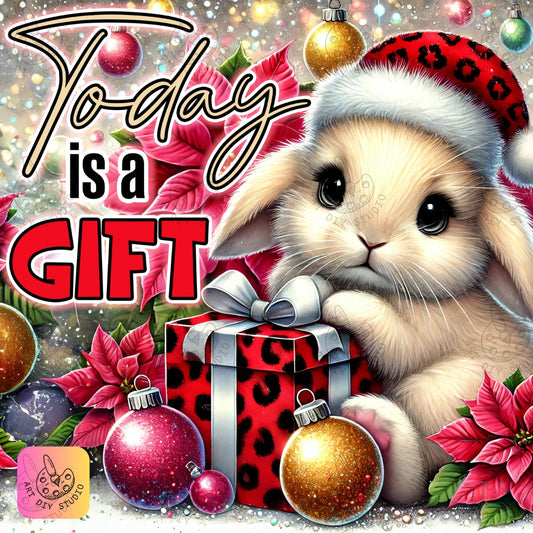 DIY Bunny Christmas Diamond Painting Kit Product Image Artdiystudio.com
