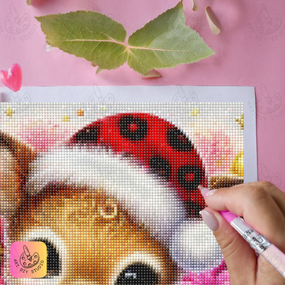 DIY Fawn Christmas Diamond Painting Kit Product Image Artdiystudio.com