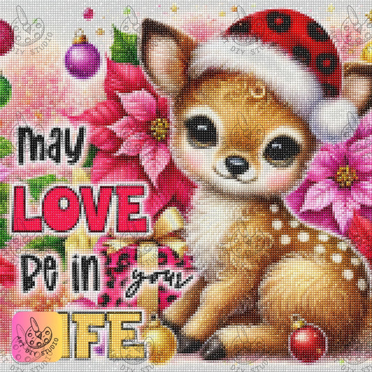 DIY Fawn Christmas Diamond Painting Kit Product Image Artdiystudio.com