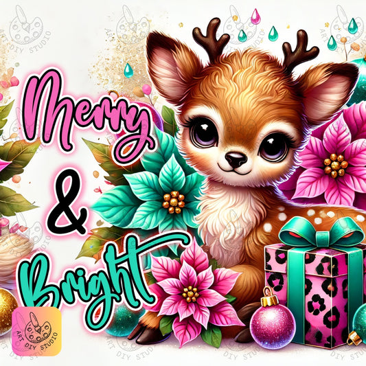 DIY Fawn Christmas Diamond Painting Kit Product Image Artdiystudio.com