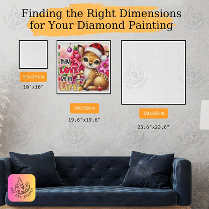 DIY Fawn Christmas Diamond Painting Kit Product Image Artdiystudio.com