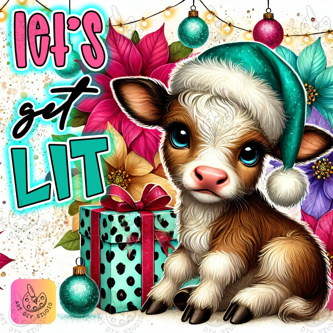 DIY Festive Cow Diamond Painting Kit Product Image Artdiystudio.com