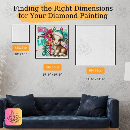 DIY Festive Cow Diamond Painting Kit Product Image Artdiystudio.com