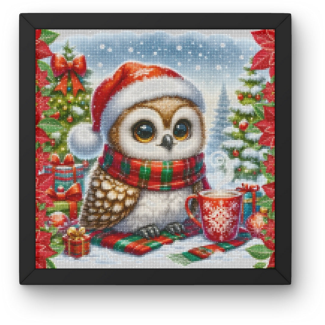 DIY Owl Christmas Diamond Painting Kit Product Image Artdiystudio.com