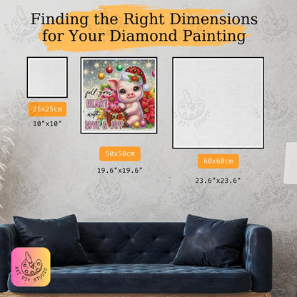DIY Piglet Christmas Diamond Painting Kit Product Image Artdiystudio.com