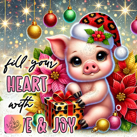 DIY Piglet Christmas Diamond Painting Kit Product Image Artdiystudio.com