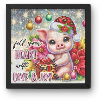 DIY Piglet Christmas Diamond Painting Kit Product Image Artdiystudio.com