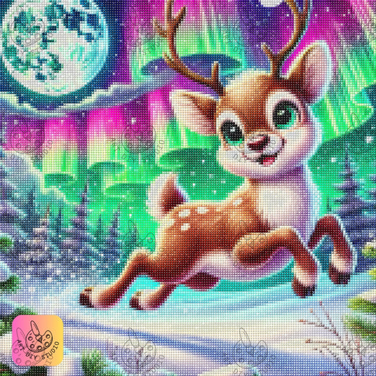 DIY Reindeer Diamond Painting Kit Product Image Artdiystudio.com