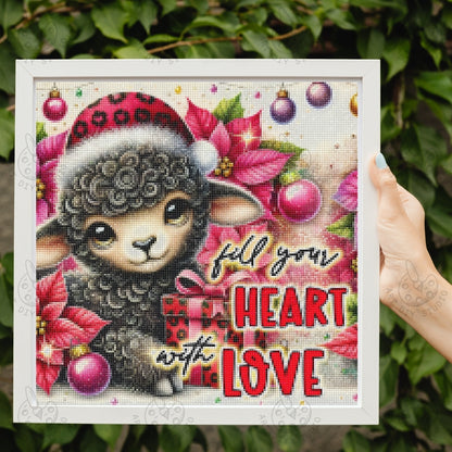 DIY Sheep Christmas Diamond Painting Kit Product Image Artdiystudio.com