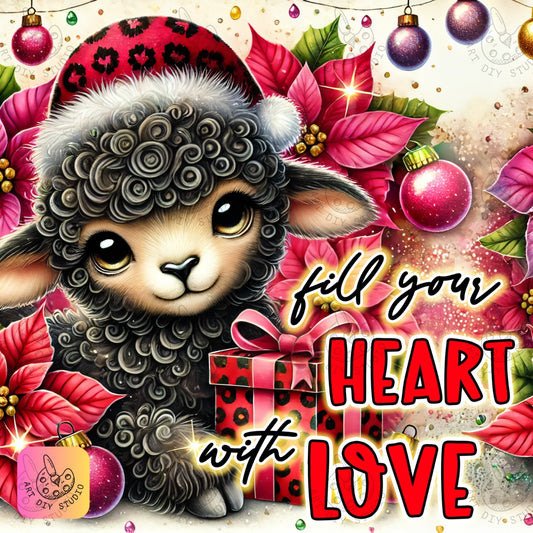 DIY Sheep Christmas Diamond Painting Kit Product Image Artdiystudio.com