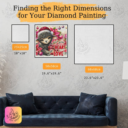 DIY Sheep Christmas Diamond Painting Kit Product Image Artdiystudio.com