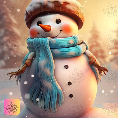 DIY Snowman Diamond Painting Kit Product Image Artdiystudio.com