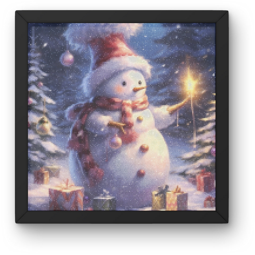 DIY Snowman Winter Diamond Painting Kit Product Image Artdiystudio.com