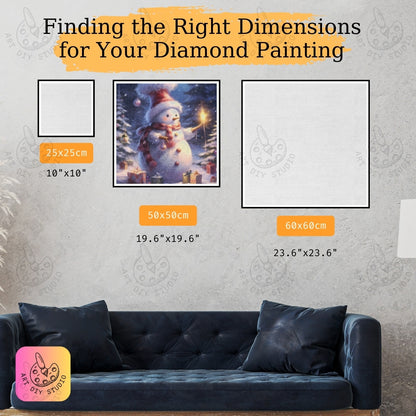 DIY Snowman Winter Diamond Painting Kit Product Image Artdiystudio.com