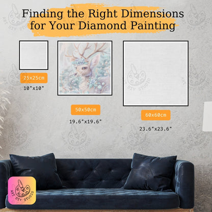 DIY Winter Deer Diamond Painting Kit Product Image Artdiystudio.com