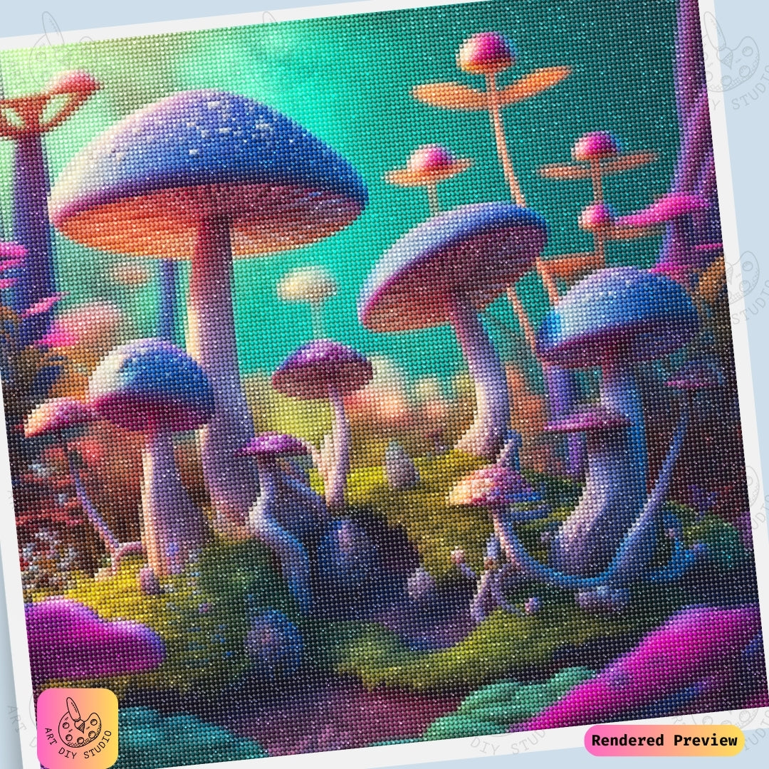 Artdiystudio Dreamy Mushroom Harmony Diy Diamond Painting Kit A Serene Fantasy Escape 6
