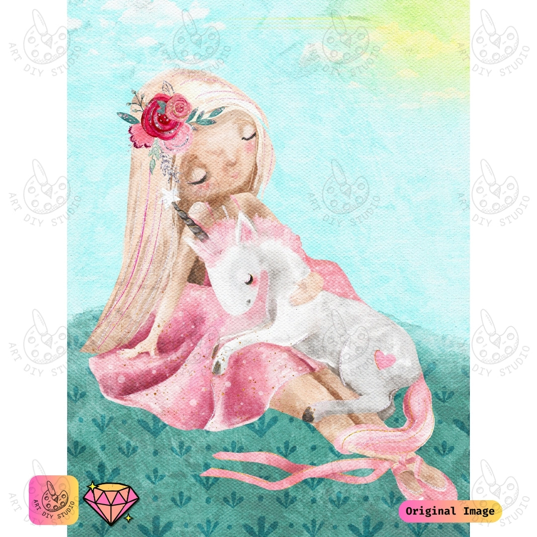 Artdiystudio Dreamy Unicorn Embrace Diy Diamond Painting Kit A Sweet Touch Of Whimsy