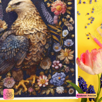 Artdiystudio Eagle In Bloom Diy Diamond Painting Kit A Harmony Of Strength And Beauty 4