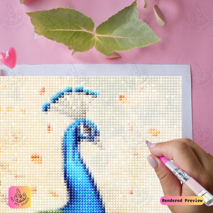 Artdiystudio Elegant Peacock Blossom Diy Diamond Painting Kit Craft Your Timeless Masterpiece 3