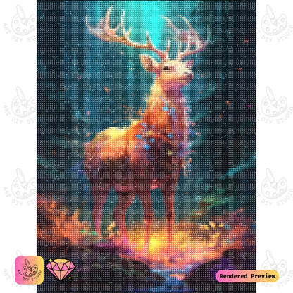 Artdiystudio Ember Forest Stag Diy Diamond Painting Kit A Magical Adventure Through The Enchanted Forest 5