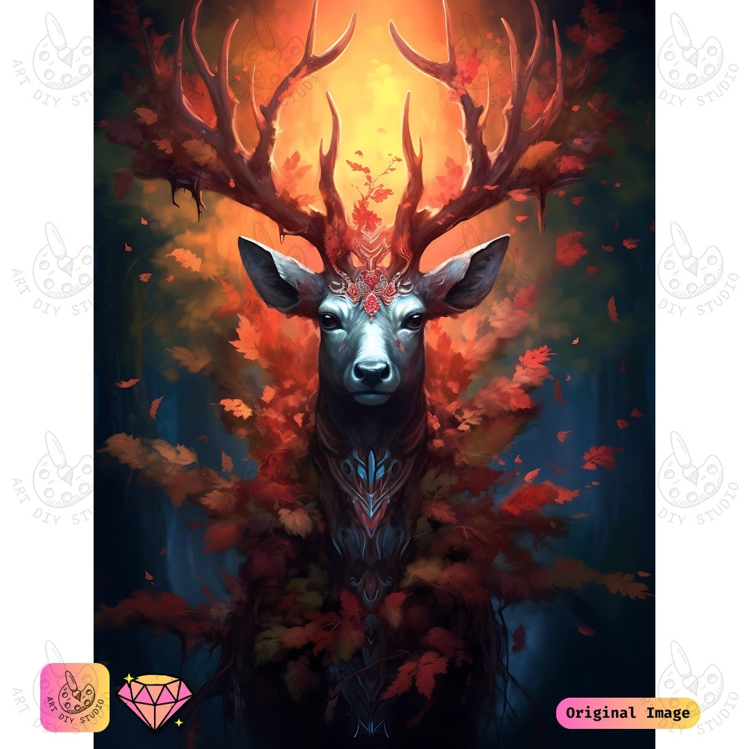 Artdiystudio Emberlight Stag Diy Diamond Painting Kit A Journey Into The Heart Of The Enchanted Forest 6