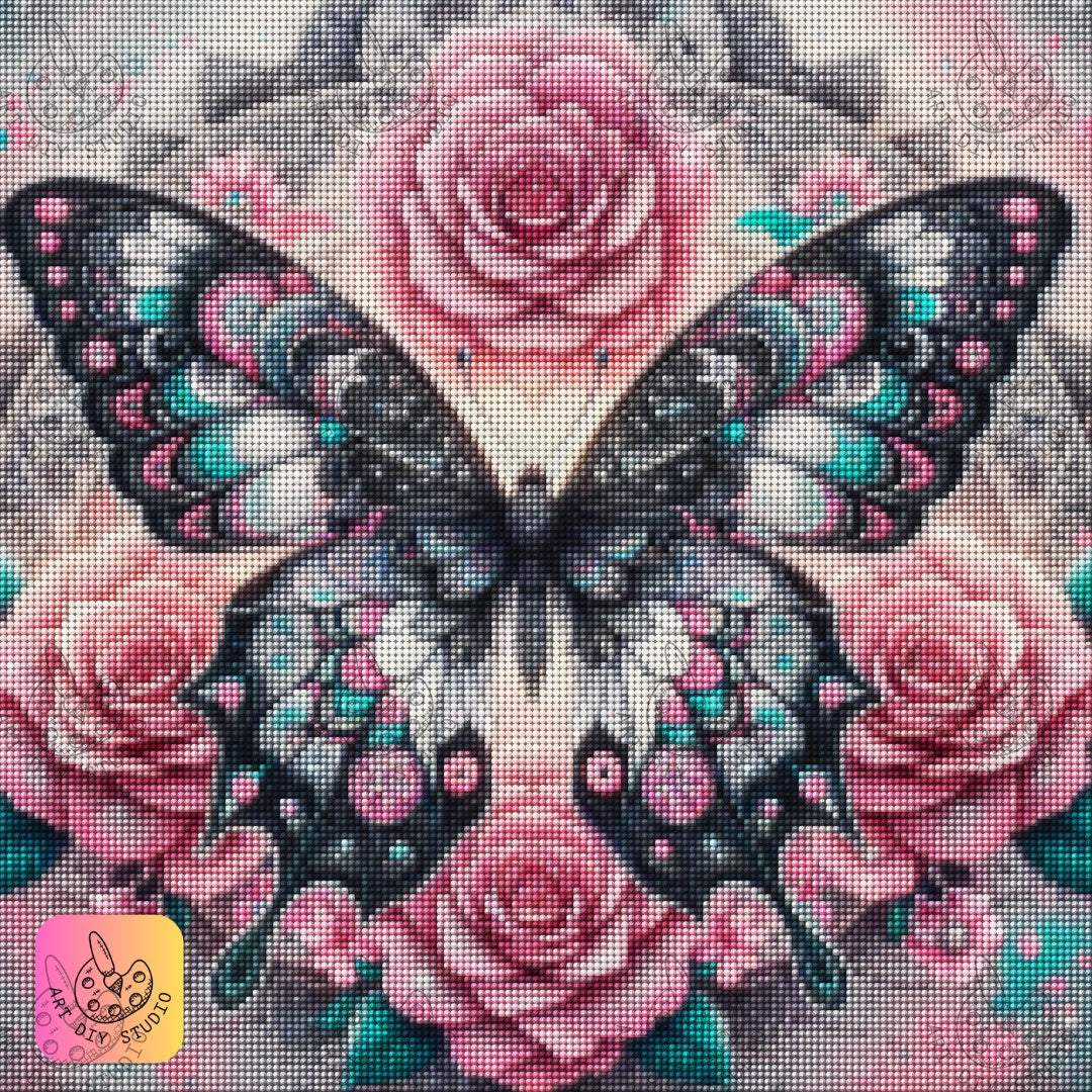 Artdiystudio Enchanted Butterfly Bliss Diamond Painting Kit A Whimsical Elegant Craft Product Image