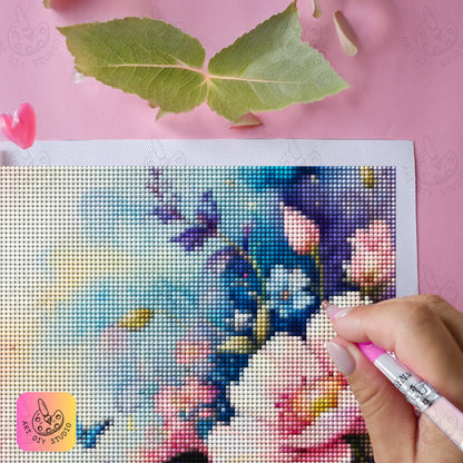 Artdiystudio Enchanted Butterfly Blossom Diy Diamond Painting Kit Natures Beauty In Every Gem Product Image 6