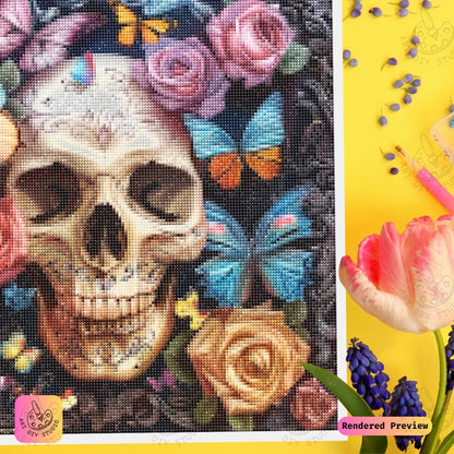 Artdiystudio Enchanted Butterfly Skull Diy Diamond Painting Kit A Symphony Of Elegance And Mystery 3
