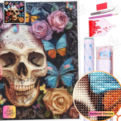 Artdiystudio Enchanted Butterfly Skull Diy Diamond Painting Kit A Symphony Of Elegance And Mystery 5