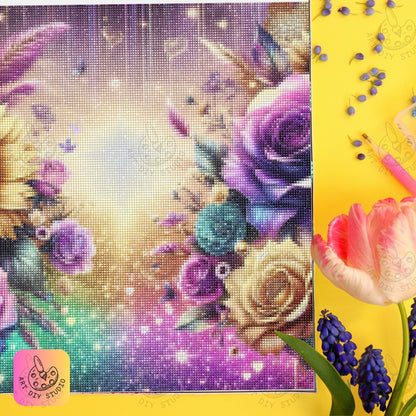 Artdiystudio Enchanted Garden Glow Diy Diamond Painting Kit Step Into A Floral Fantasy 6