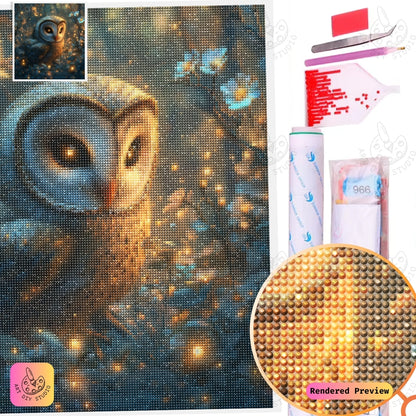 Artdiystudio Enchanted Glow Owl Diy Diamond Painting Kit A Tranquil Forest Wonder 5