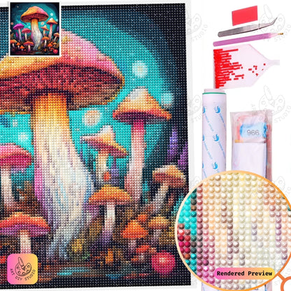 Artdiystudio Enchanted Mushroom Canopy Diy Diamond Painting Kit A Whimsical Glow In Nature 5
