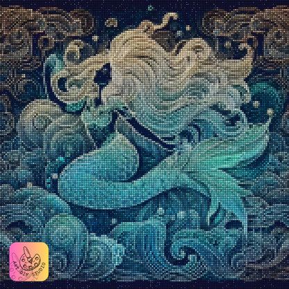 Artdiystudio Enchanted Oceanic Queen Diy Diamond Painting Kit A Mystical Masterpiece Product Image