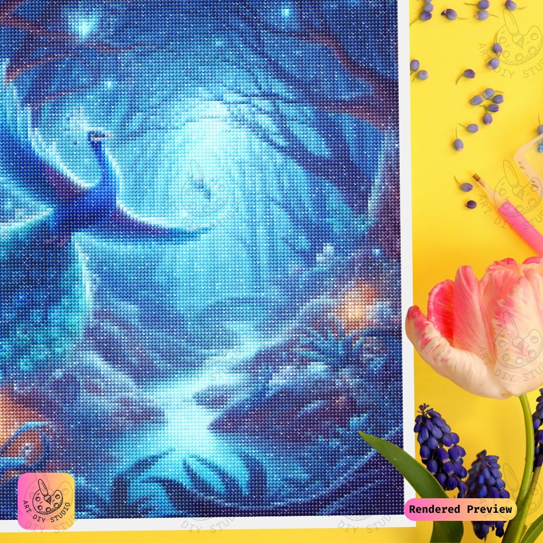 Artdiystudio Enchanted Peacock Flight Diy Diamond Painting Kit A Journey Into A Magical World 4