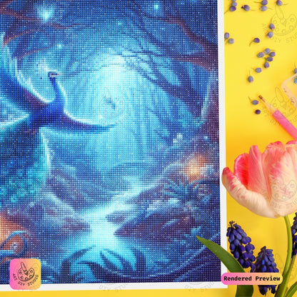 Artdiystudio Enchanted Peacock Flight Diy Diamond Painting Kit A Journey Into A Magical World 4
