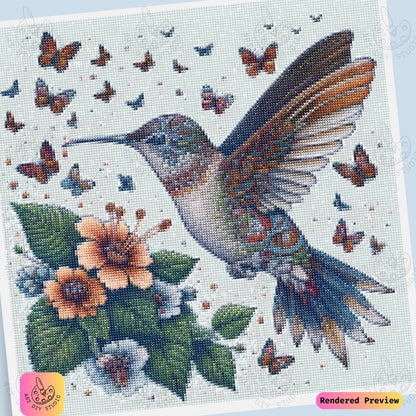 Artdiystudio Enchanting Hummingbird Diy Diamond Painting Kit Natures Beauty In Detail 6